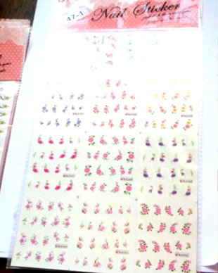 Sticker pentru unghi NAIL STICKER: flori portocaliu