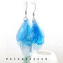 Cercei statement handmade unicat - PET-uri (plastic) reciclate - petale - aripioare (cod1175)
