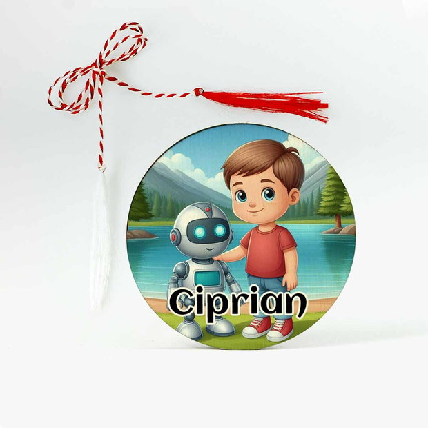 Martisor baiat cu robotel