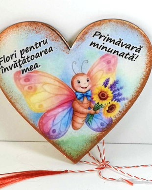 Martisoare magnet personalizate penru invatatoare, educatoare - clasa fluturasilor