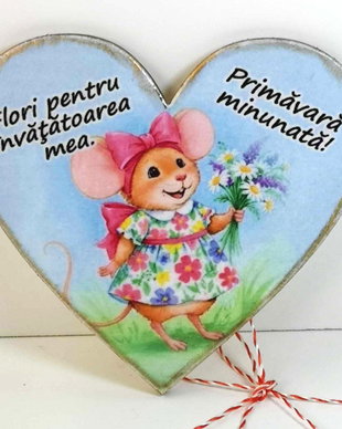 Martisor magnet personalziate pentru educatoare invatatoare - clasa soriceilor