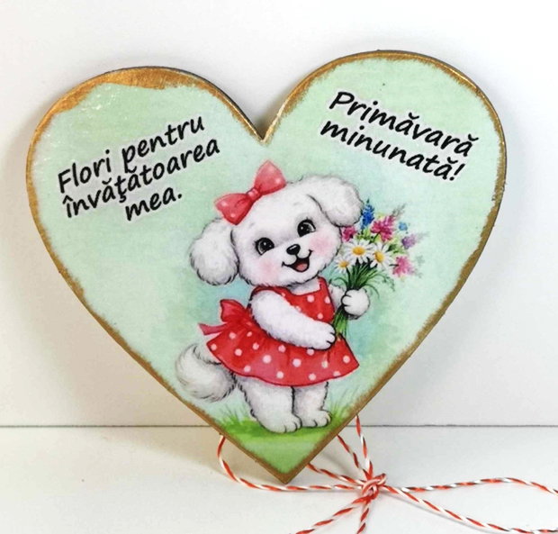 Martisoar magnet perosnalizate pentru invatatoare, educatoare - clasa catelusilor