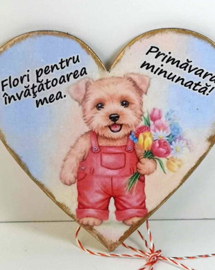 Martisoare personalizate magnet pentru educatoare, invatatoare - clasa catelusilor