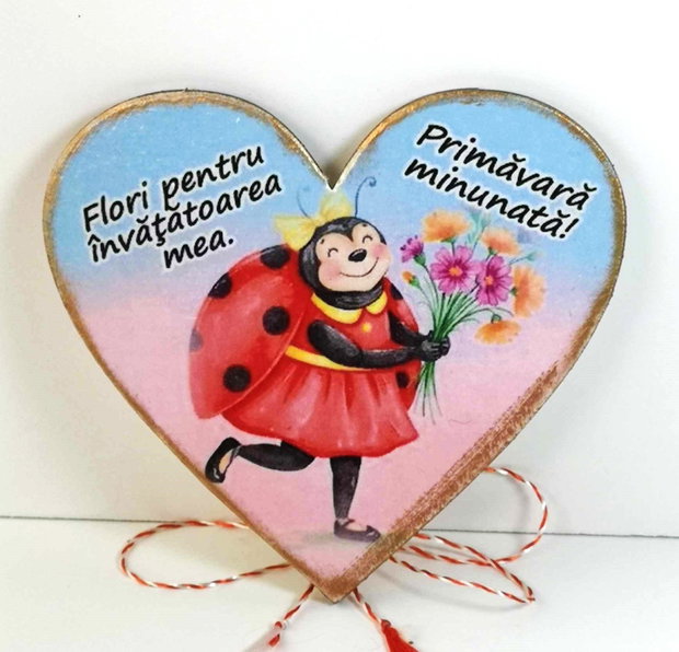 Martisoare personalizate magnet pentru invatatoare, educatoare - clasa buburuzelor