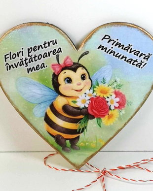 Martisoare magnet personalizate pentru invatatoare, educatoare clasa albinutelor