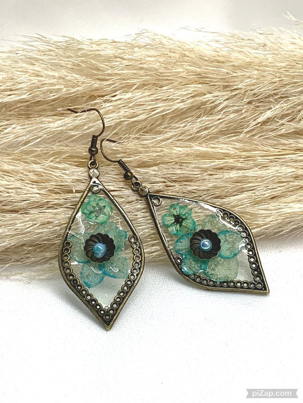 cercei cu flori naturale Hortensie 01023