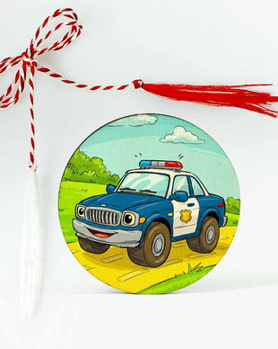 Martisor baieti, masina politie