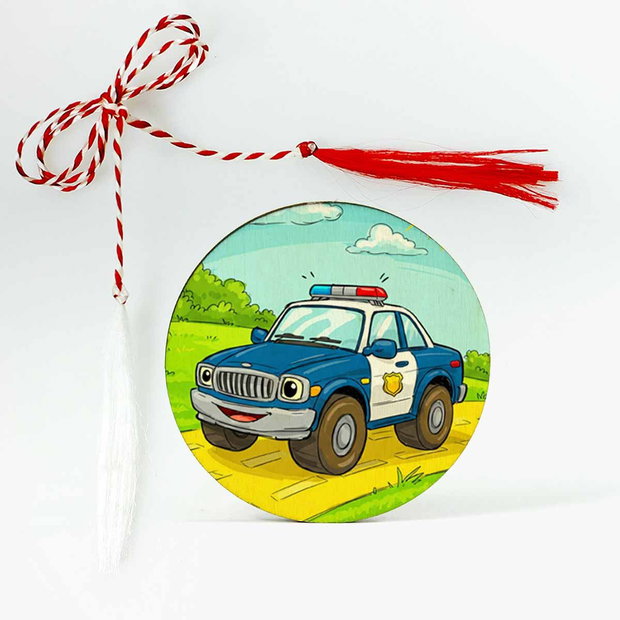 Martisor baieti, masina politie
