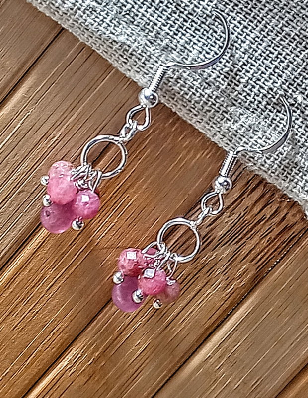 Set argint safir roz colier cercei conector ramura lant argint minimalist boho chic trendy - Transport gratuit