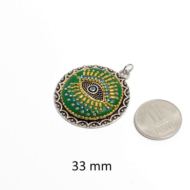 Pandantiv aliaj, decor etnic, 33 mm DS-555