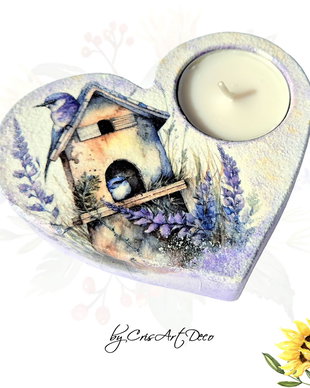 Suport decorativ pentru lumanare - lavanda 115528