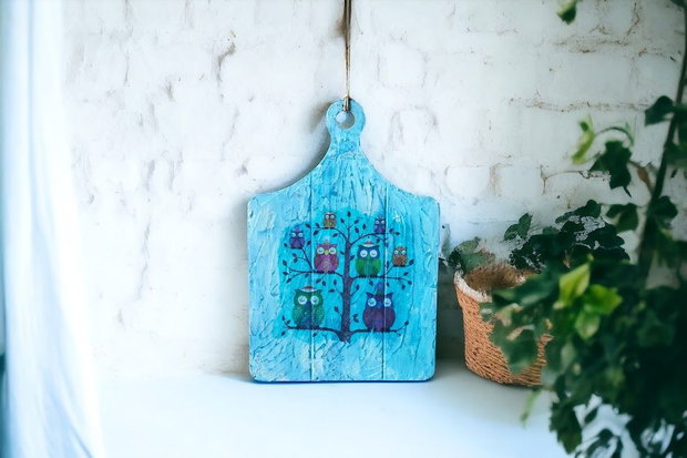 Decoratiune de perete-Bufnite Somnoroase