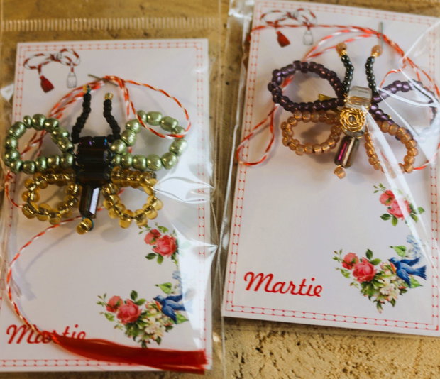 Brose handmade din margele de nisip - butterfly