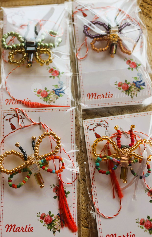 Brose handmade din margele de nisip - butterfly