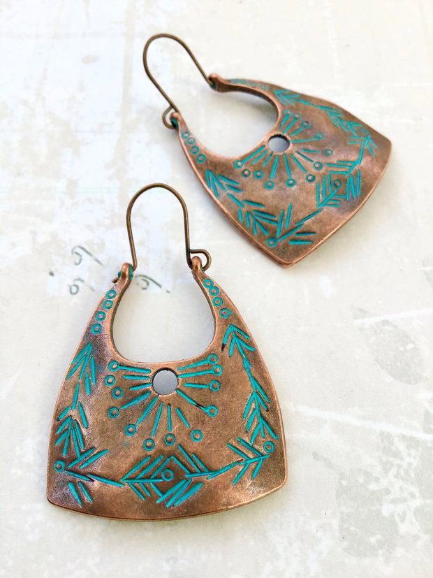 Cercei Boho cupru