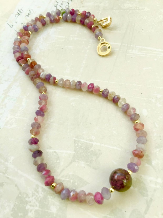 Colier CHOKER Turmalina pastel