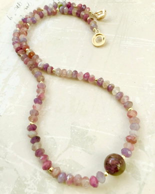 Colier CHOKER Turmalina pastel