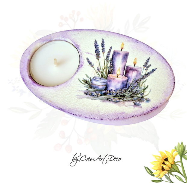 Suport decorativ pentru lumanare - lavanda 121038