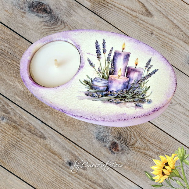 Suport decorativ pentru lumanare - lavanda 121038