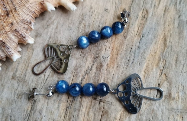 Ciupercute dupa ploaie - cercei kyanite, tortite argint rodiat