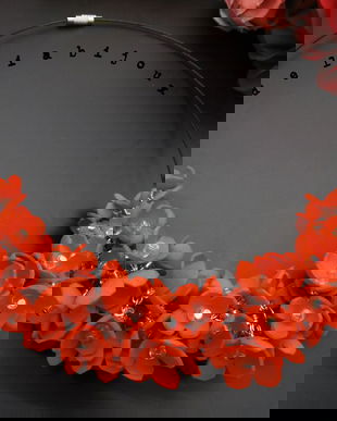 Colier handmade statement unicat -floral - foamiran (cod803)