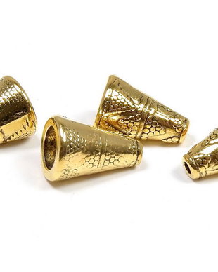 Capacel metalic, auriu antichizat, 11x8 mm