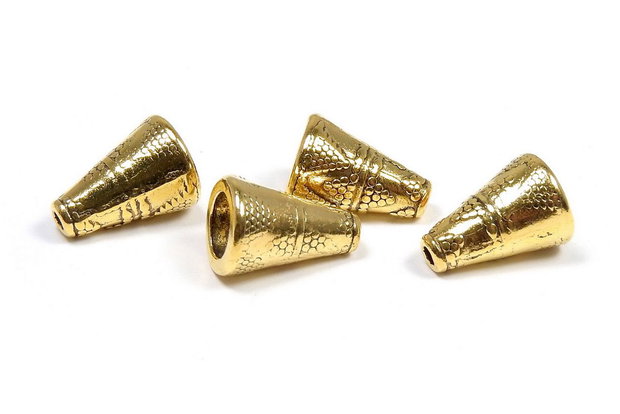 Capacel metalic, auriu antichizat, 11x8 mm