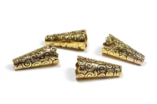 Capacel metalic, auriu antichizat, 9x18 mm