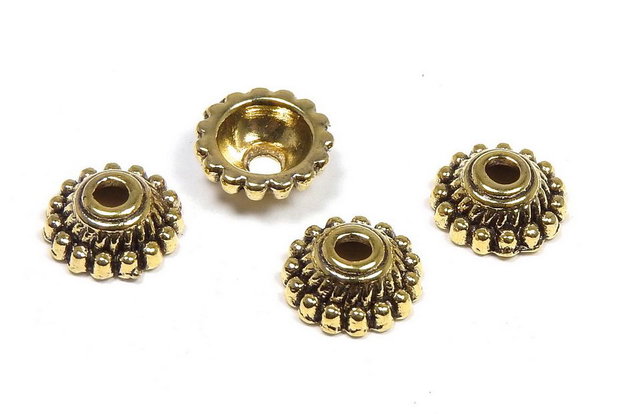 Capacel metalic, auriu antichizat, 8x3 mm