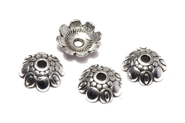 Capacel metalic, argintiu antichizat, 9x3 mm