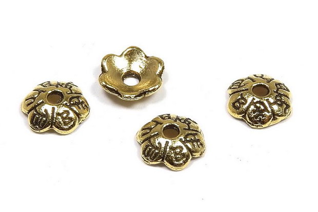 Capacel metalic, auriu antichizat, 6x2 mm