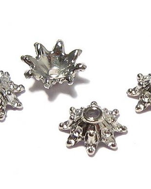 Capacel din acril, platina, 8.5x3.5 mm