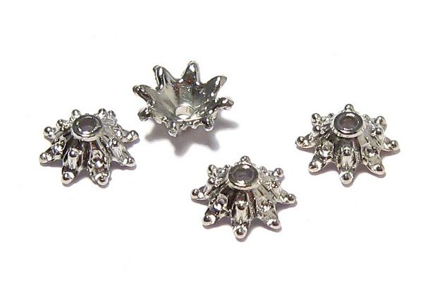 Capacel din acril, platina, 8.5x3.5 mm