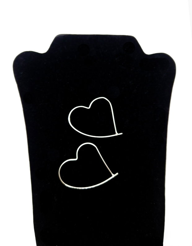 Cercei mari "Heart" din argint