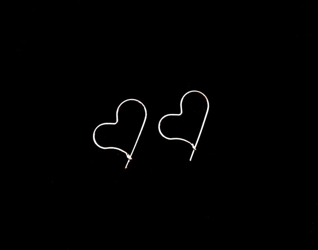 Cercei mici "Heart" din argint