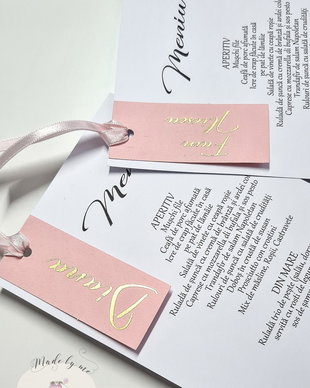 Meniu individual cu place card
