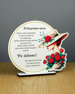 Trofeu Personalizat MDF, pentru iubita mea, sotia mea