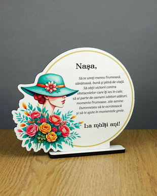 Trofeu personalizat pentru nasa, cadou 8 martie, ziua femeii