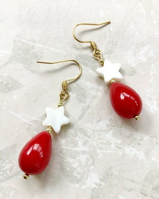 Cercei MARTISOR / CRACIUN perle rosii de Mallorca