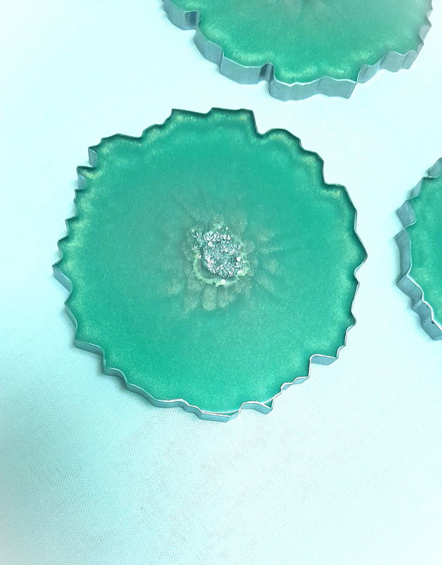 Pastel green - set de 4 coastere din rășină