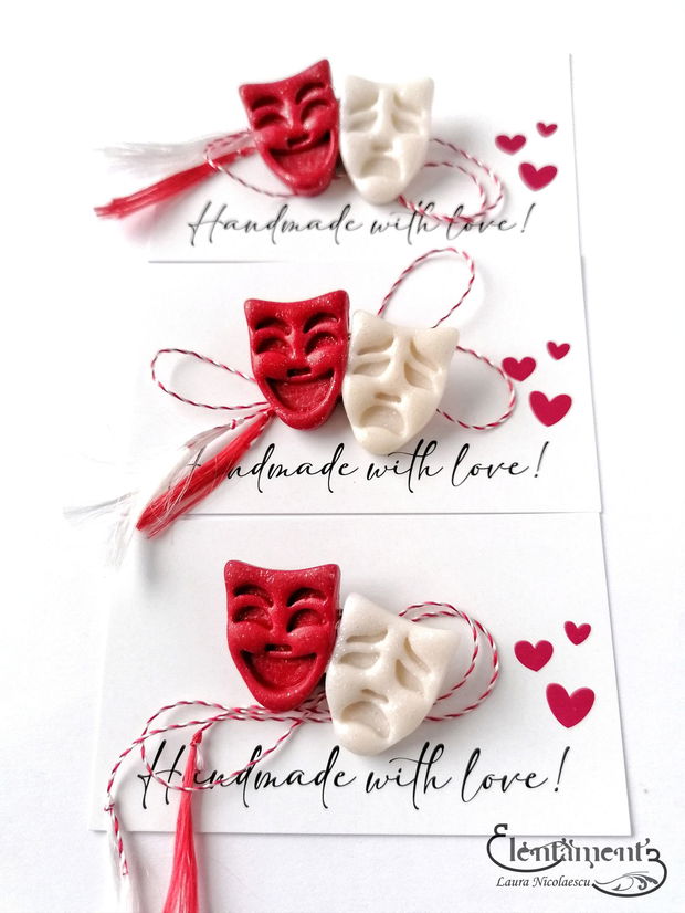 La comanda - Brosa (martisor) masti de teatru colorate