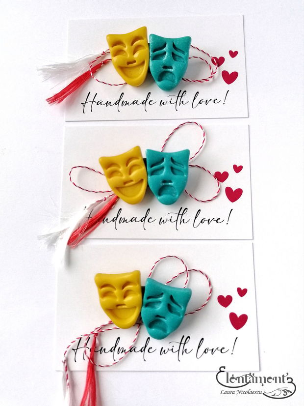La comanda - Brosa (martisor) masti de teatru colorate
