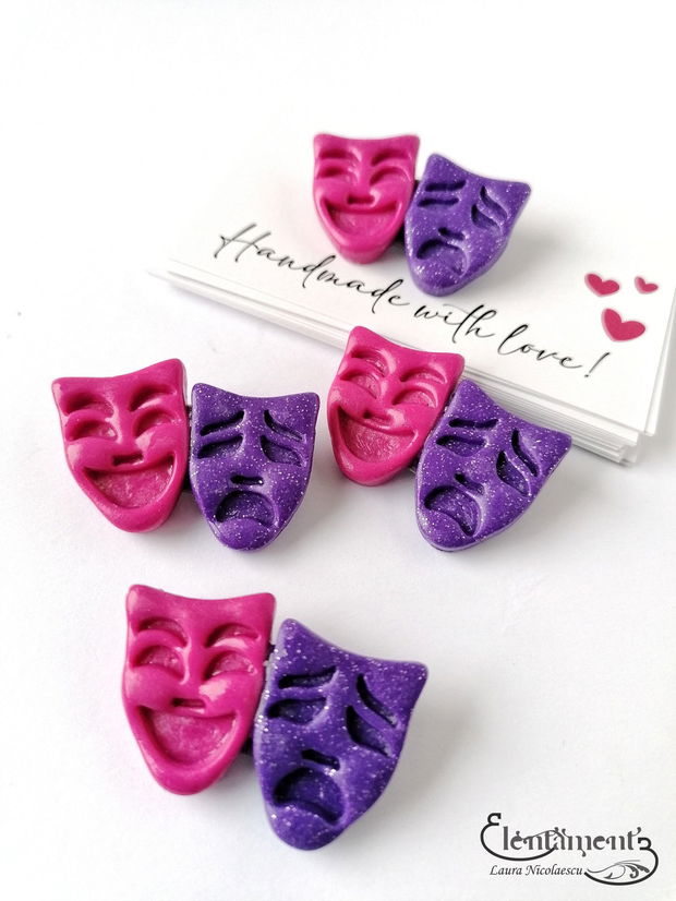 La comanda - Brosa (martisor) masti de teatru colorate