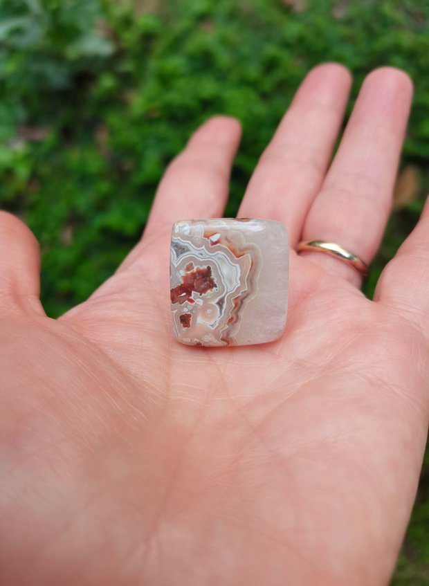 Inel Agata Crazy lace si Argint 925 - IN1440 - Inel pietre semipretioase, inel reglabil, inel patrat, cadou sotie, inel cadou, bijuterii cadou, bijuterii agate, cristale vindecatoare, cristaloterapie, cristale de colectie