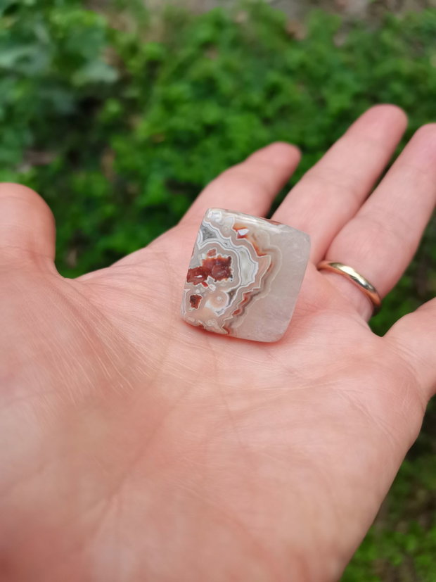 Inel Agata Crazy lace si Argint 925 - IN1440 - Inel pietre semipretioase, inel reglabil, inel patrat, cadou sotie, inel cadou, bijuterii cadou, bijuterii agate, cristale vindecatoare, cristaloterapie, cristale de colectie