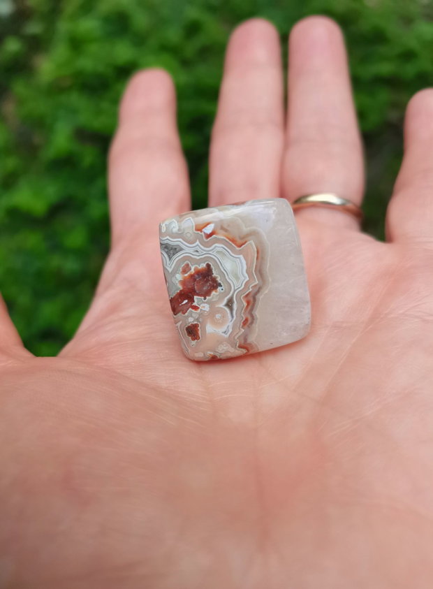 Inel Agata Crazy lace si Argint 925 - IN1440 - Inel pietre semipretioase, inel reglabil, inel patrat, cadou sotie, inel cadou, bijuterii cadou, bijuterii agate, cristale vindecatoare, cristaloterapie, cristale de colectie