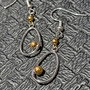 Cercei argint vermeil doua tonuri charm argint placat cu aur minimalisti trendy