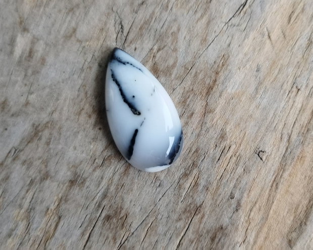 Cabochon opal dendritic, 30x15 mm