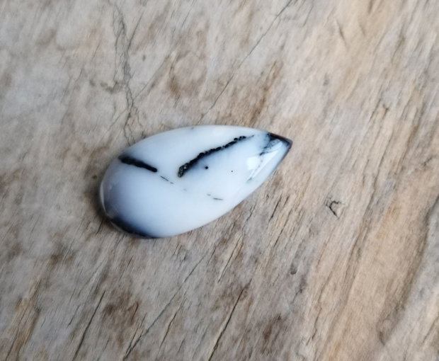Cabochon opal dendritic, 30x15 mm