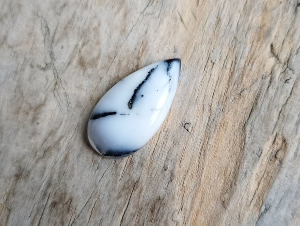 Cabochon opal dendritic, 30x15 mm